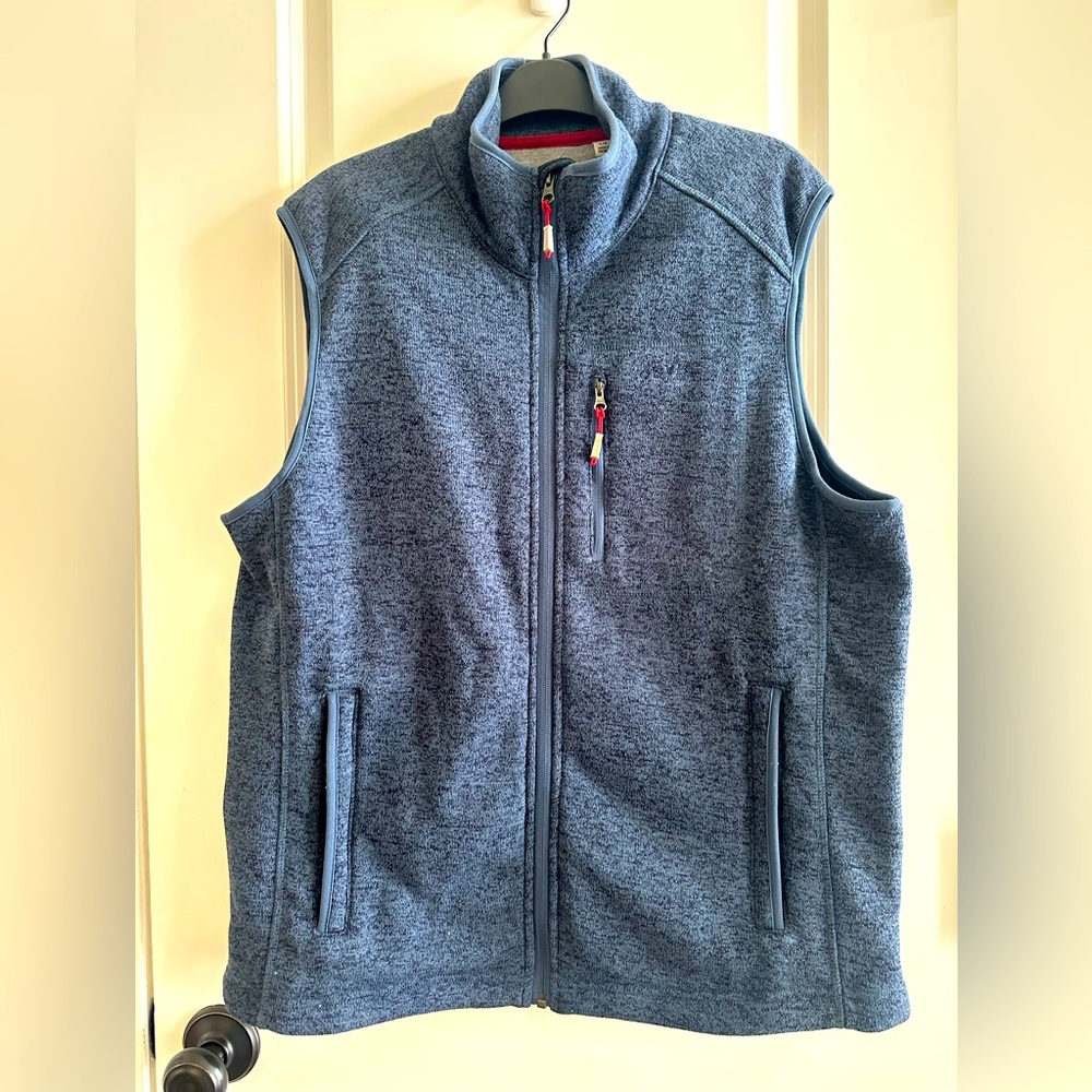 Orvis Men's Heathered Navy Zip-Up Fleece Vest